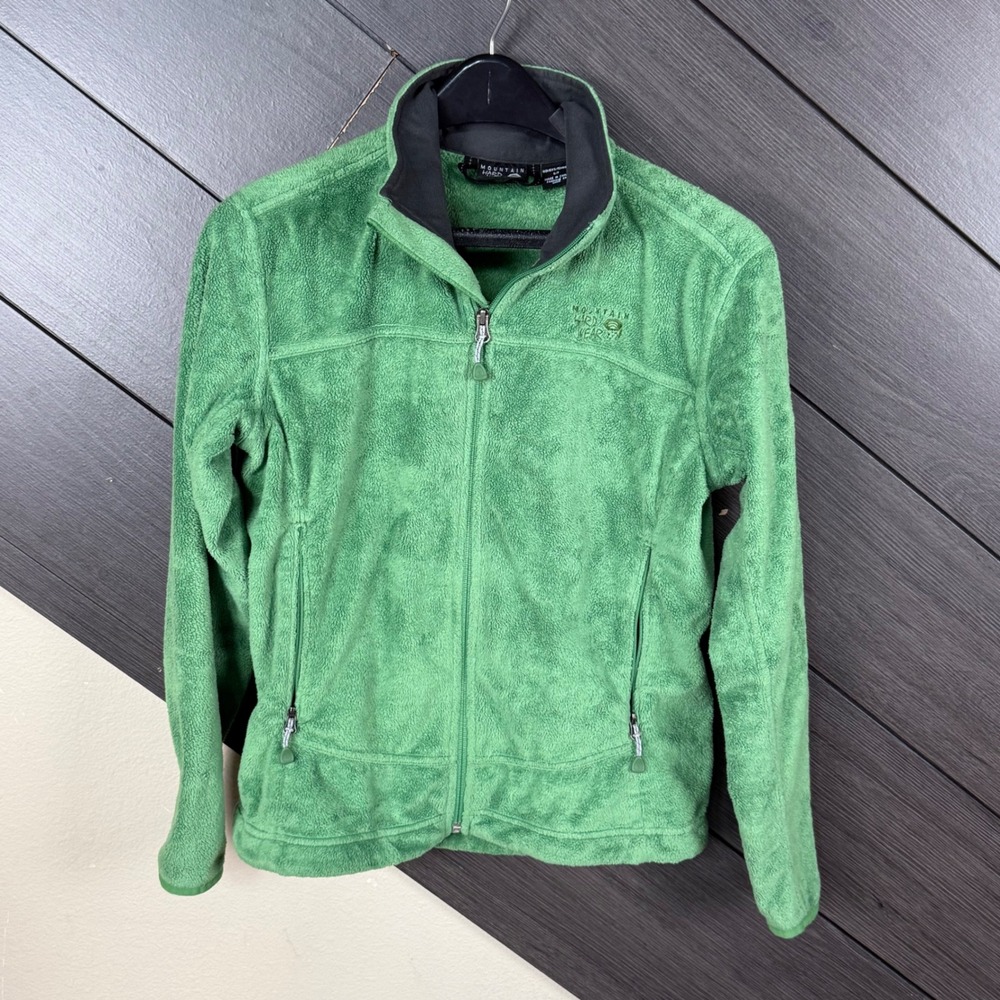 Mountain Hardwear Women's Small Kelly Green Full Zip Fleece Jacket Outdoor